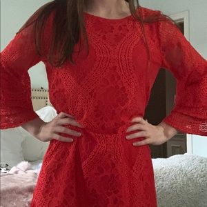 Red lace dress